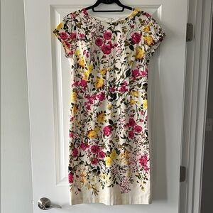 Adrianna Papell Cream Floral Midi Dress